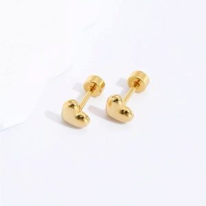 18K Gold Plated Heart Stud Earrings